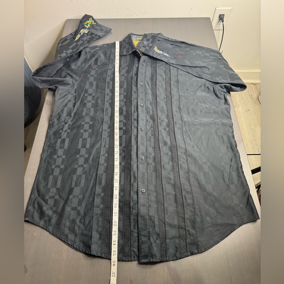 Robert Graham Men’s Casual Button Down Shirt Flip Cuff Black - Picture 7 of 7